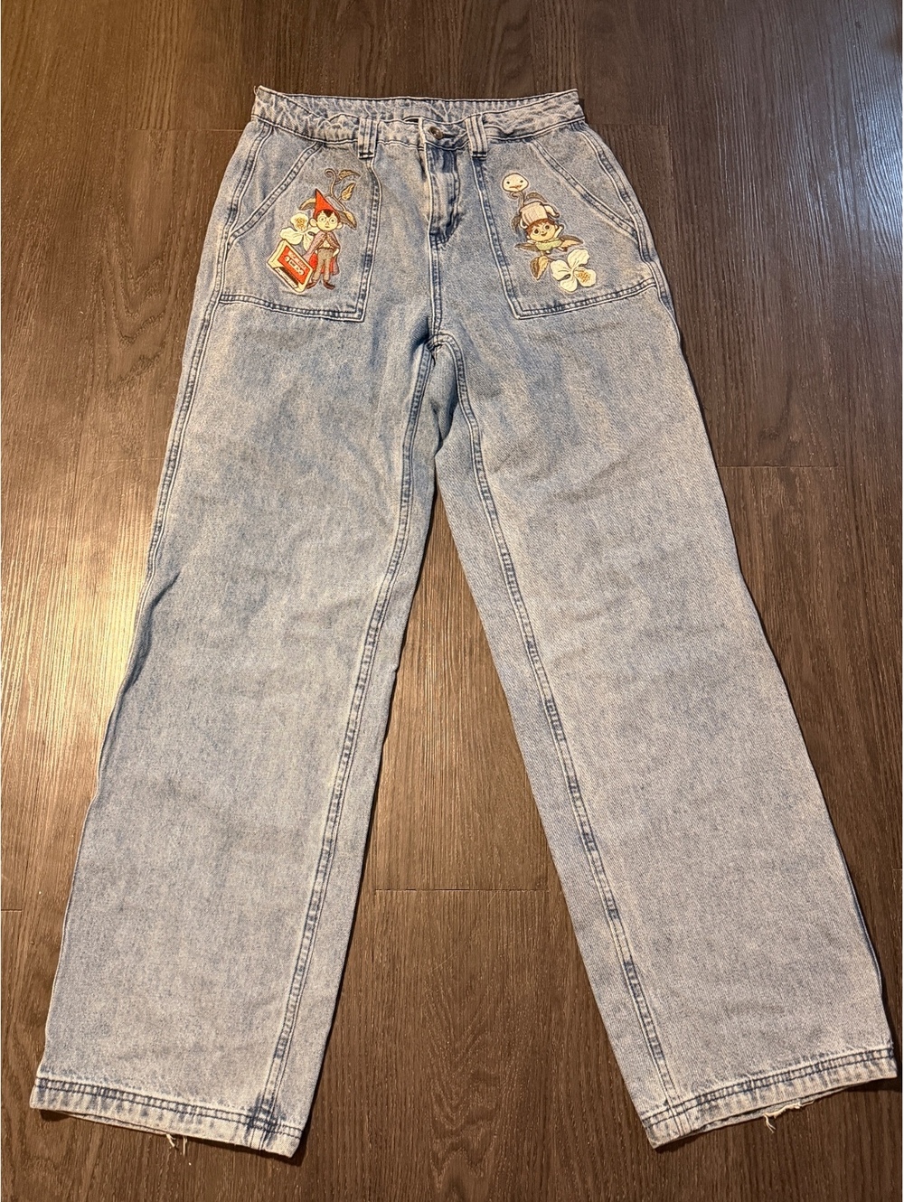Hot Topic Over The Garden Wall Wide Leg Embroidered Jeans 5
